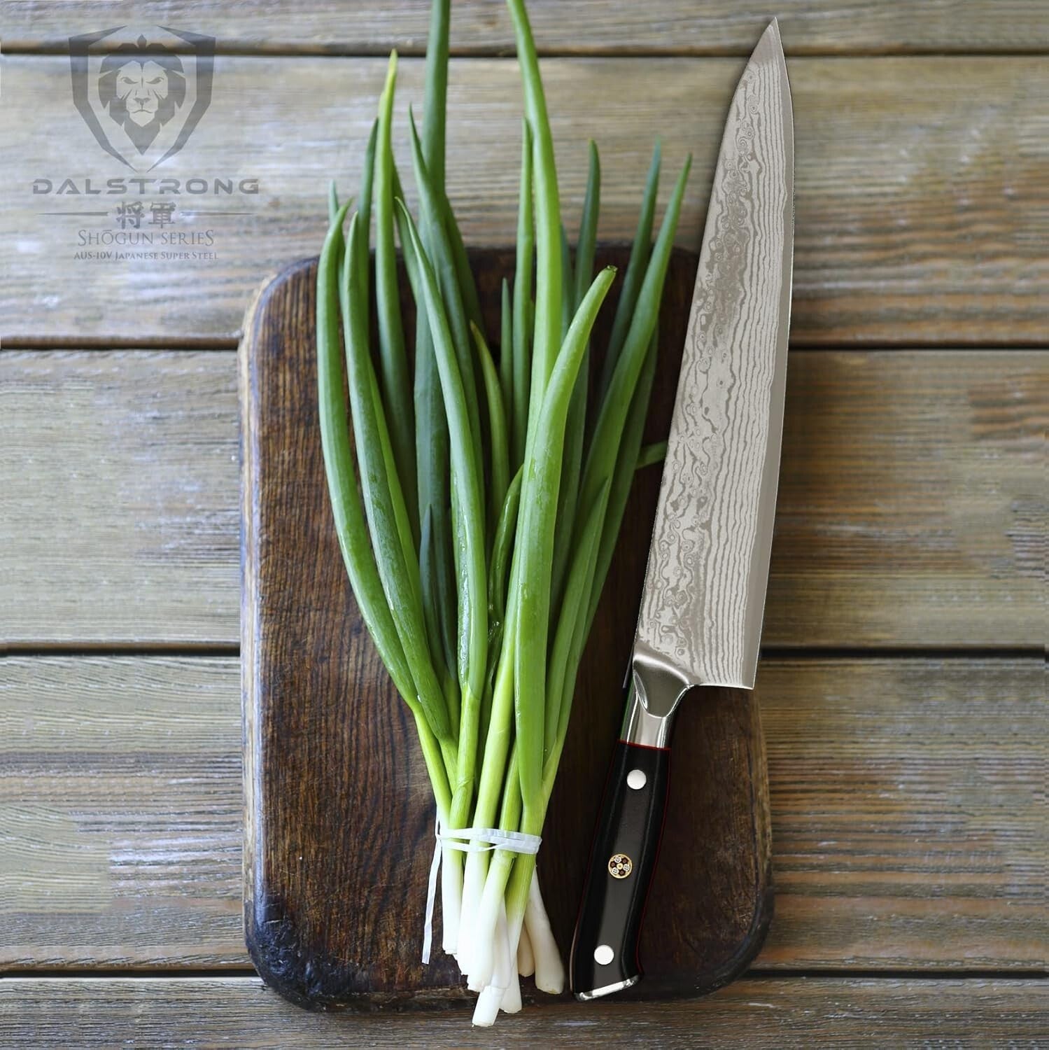 Damascus 9.5" Chef Knife - Lightweight AUS-10V Steel with Elegant Black Handle