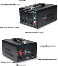 Load image into Gallery viewer, Step Up/Down 5000W Voltage Converter - Multi Function with 3 Universal Outlets