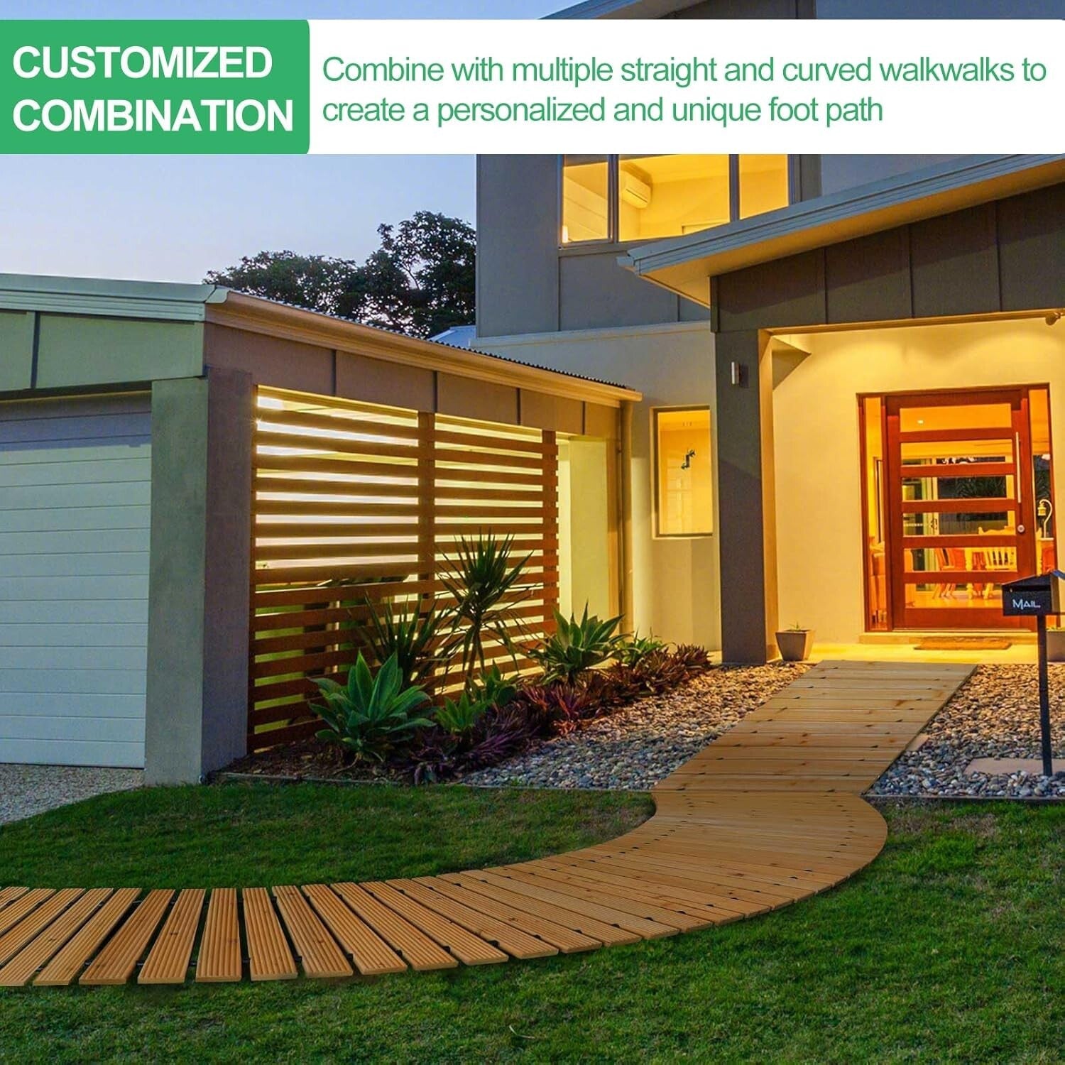 Space-Saving 2FT Weather-Resistant Cedar Walkway - Ideal for Outdoor Activities