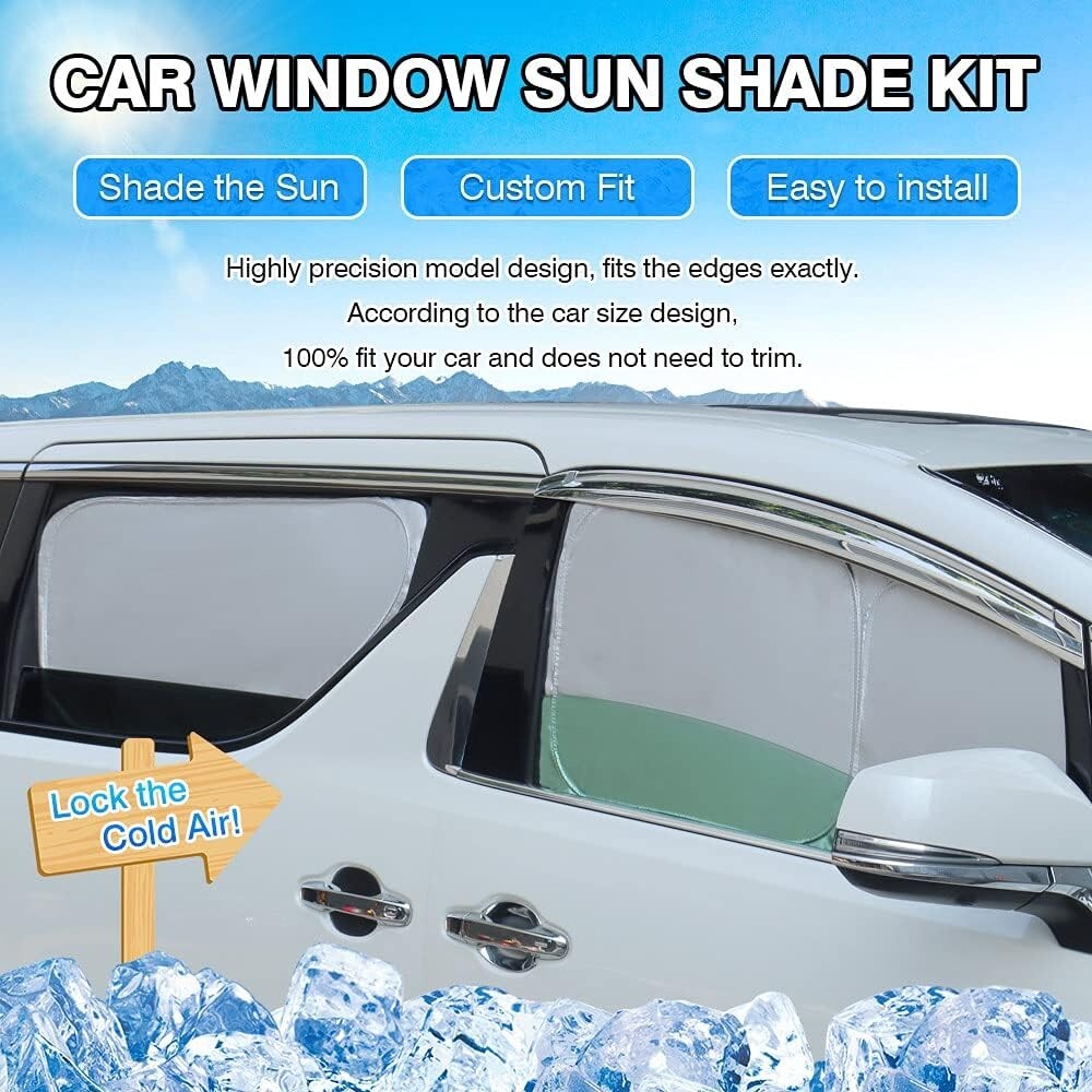 Custom Fit Car Sunshade for 2014-2023 Jeep Cherokee - 7pcs Privacy UV Protection