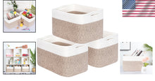 Load image into Gallery viewer, Chic 3-Piece Rectangular Storage Baskets with Slit Handles - Nursery &amp; Playroom