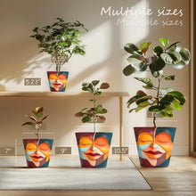 Load image into Gallery viewer, Unique 10 Inch Hand-Painted Head Planter Pot with Drainage for Indoor Plants