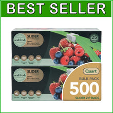 Load image into Gallery viewer, Clear Quart Slider Bags with Expandable Bottom - 500 Count, Perfect for Storage