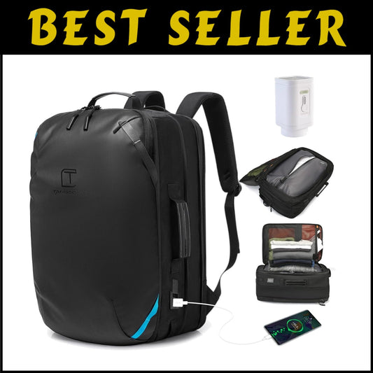 Durable Vacuum Compression Backpack with Water Resistance and USB Port - 45L