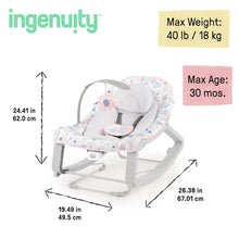 Load image into Gallery viewer, Pink Burst Portable Baby Seat: 3-in-1 Vibrating Bouncer, Rocker &amp; Toddler Rocker