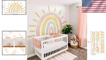 Load image into Gallery viewer, Fun Boho Rainbow Sun Wall Decals, Ideal for Kids' Playroom or Nursery Decor