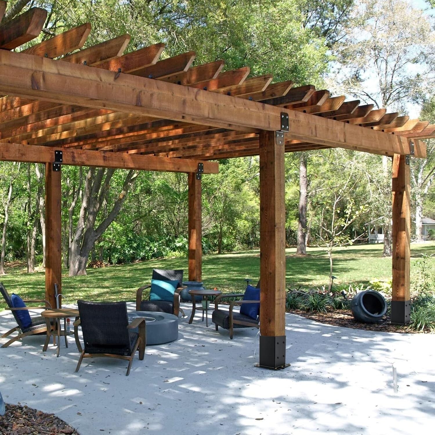 Versatile 4x4 Post Base Brackets - Complete Kit with Fixing Hardware Included