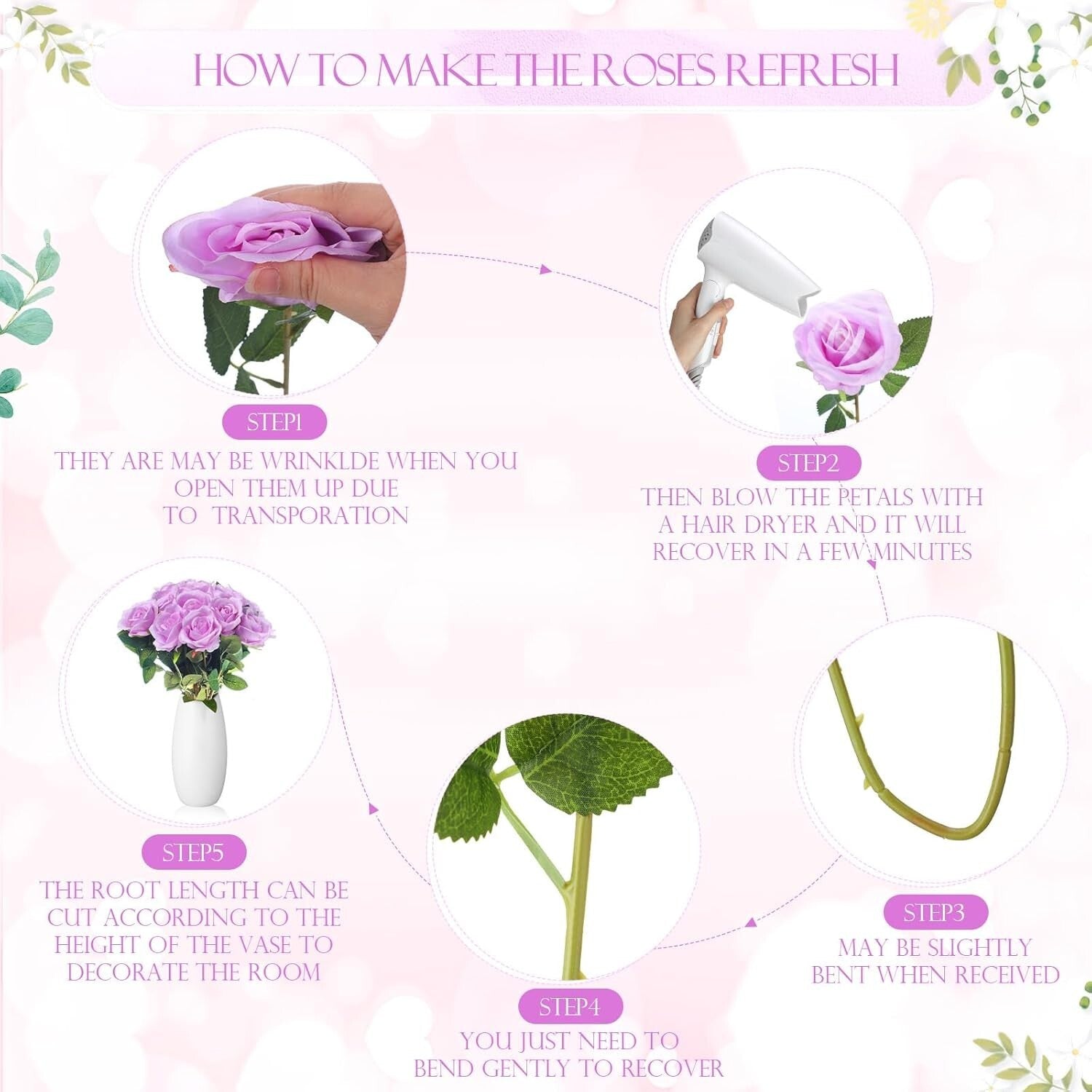 Versatile 50 Pcs Artificial Rose Flowers - Perfect for Weddings & Home Decor