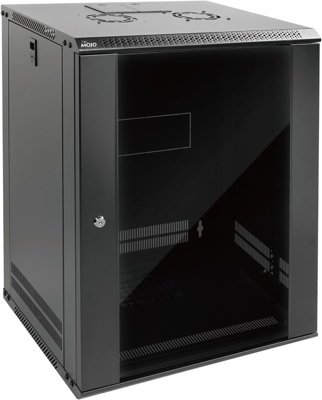 Efficient 15U Network Cabinet with Lockable Glass Panels & Easy Cable Management