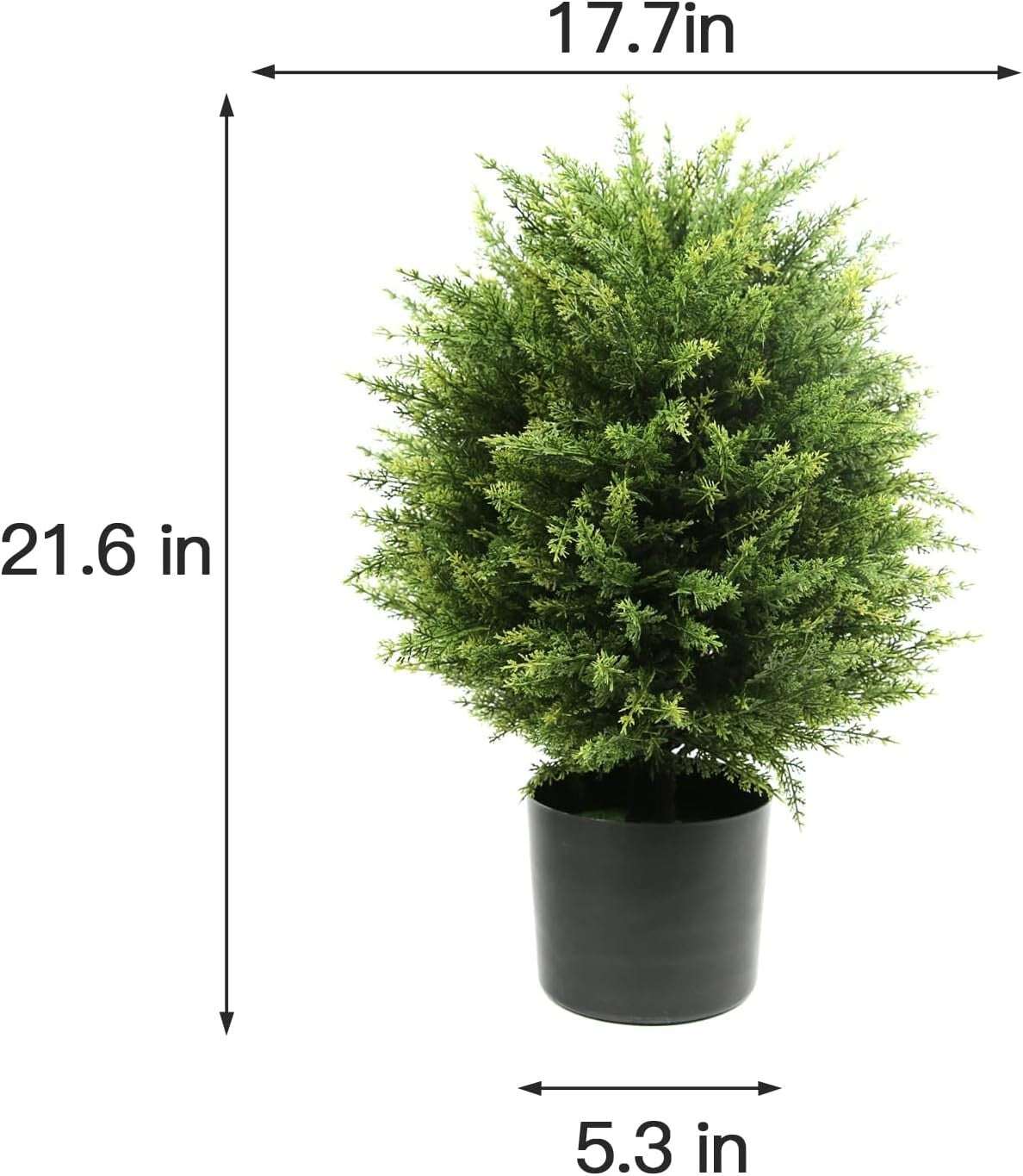 Decorative 19.7” Topiary Ball Tree Set - Weighted Pots & UV Protection Included