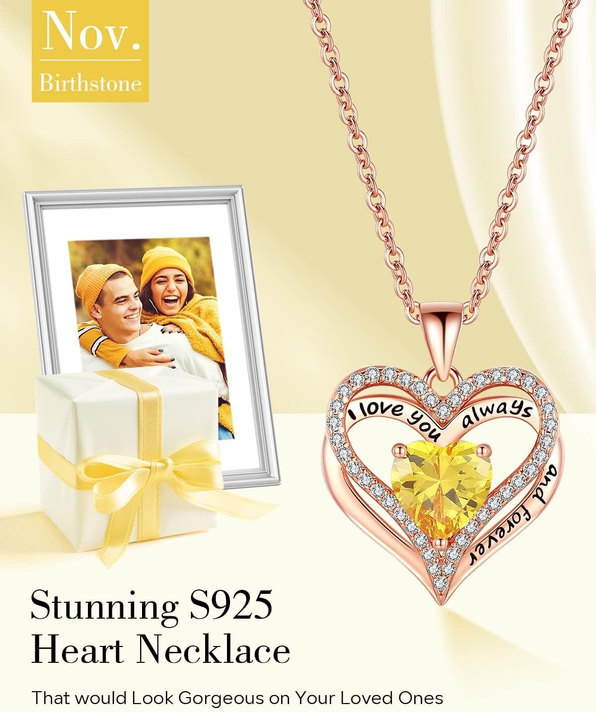 Charming S925 Sterling Silver Necklace with Heart Zirconia - Gift-Ready Design