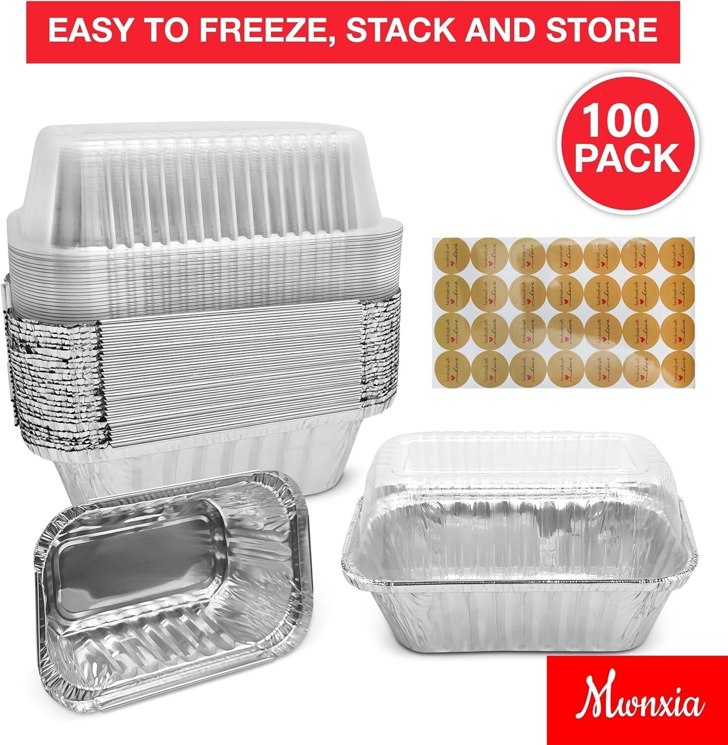 100 Pack Disposable Aluminum Baking Pans - Perfect for Holiday Treats