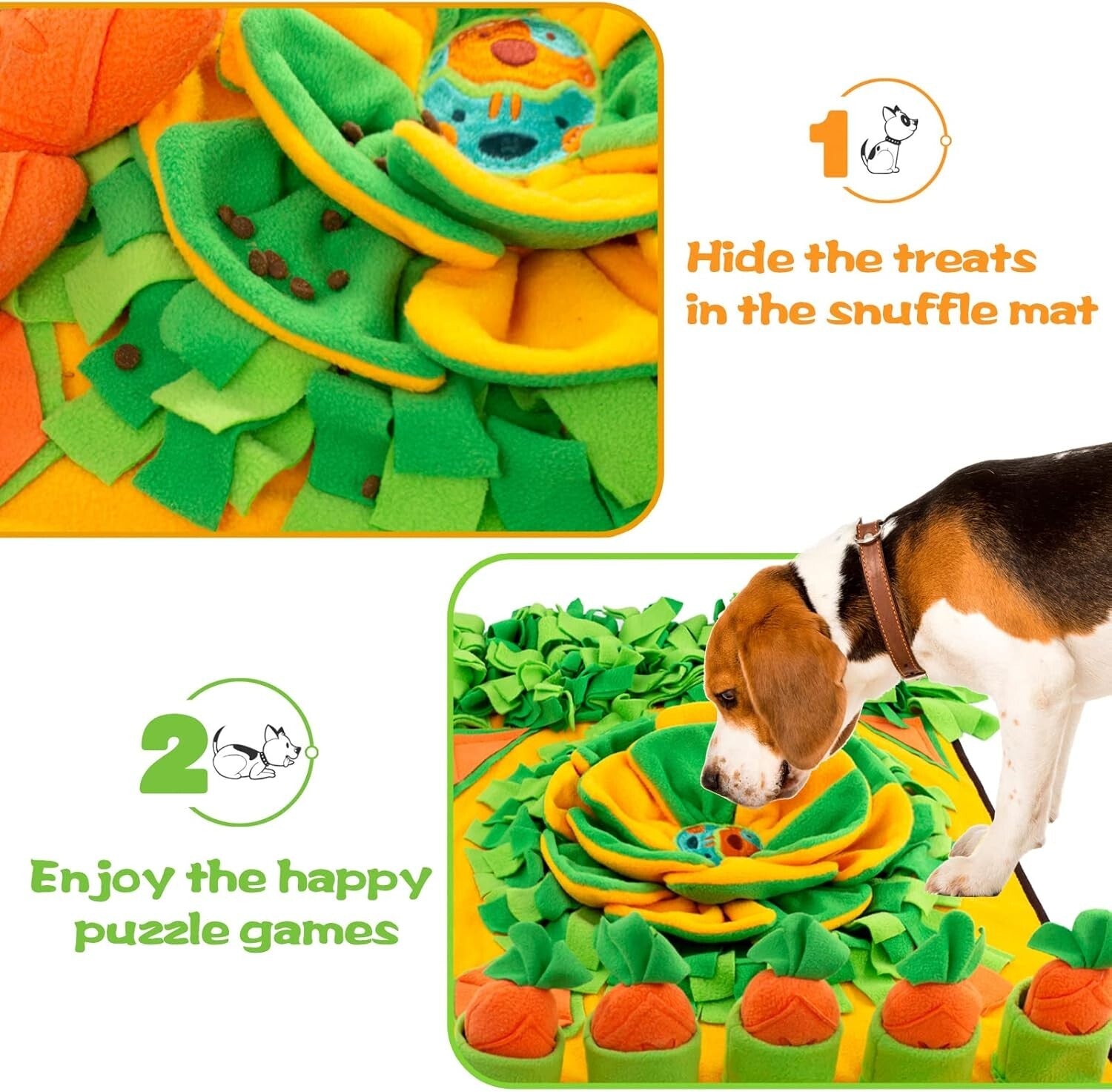 Portable Dog Snuffle Feeding Mat 31''x19'' - Easy Clean & Stress Relief