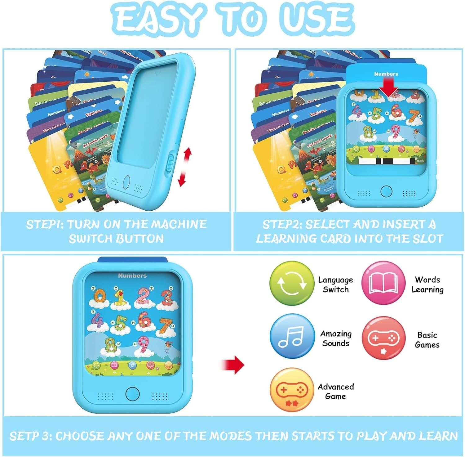 Bilingual Kids Educational Tablet Toy: 40 Themes for Interactive Learning