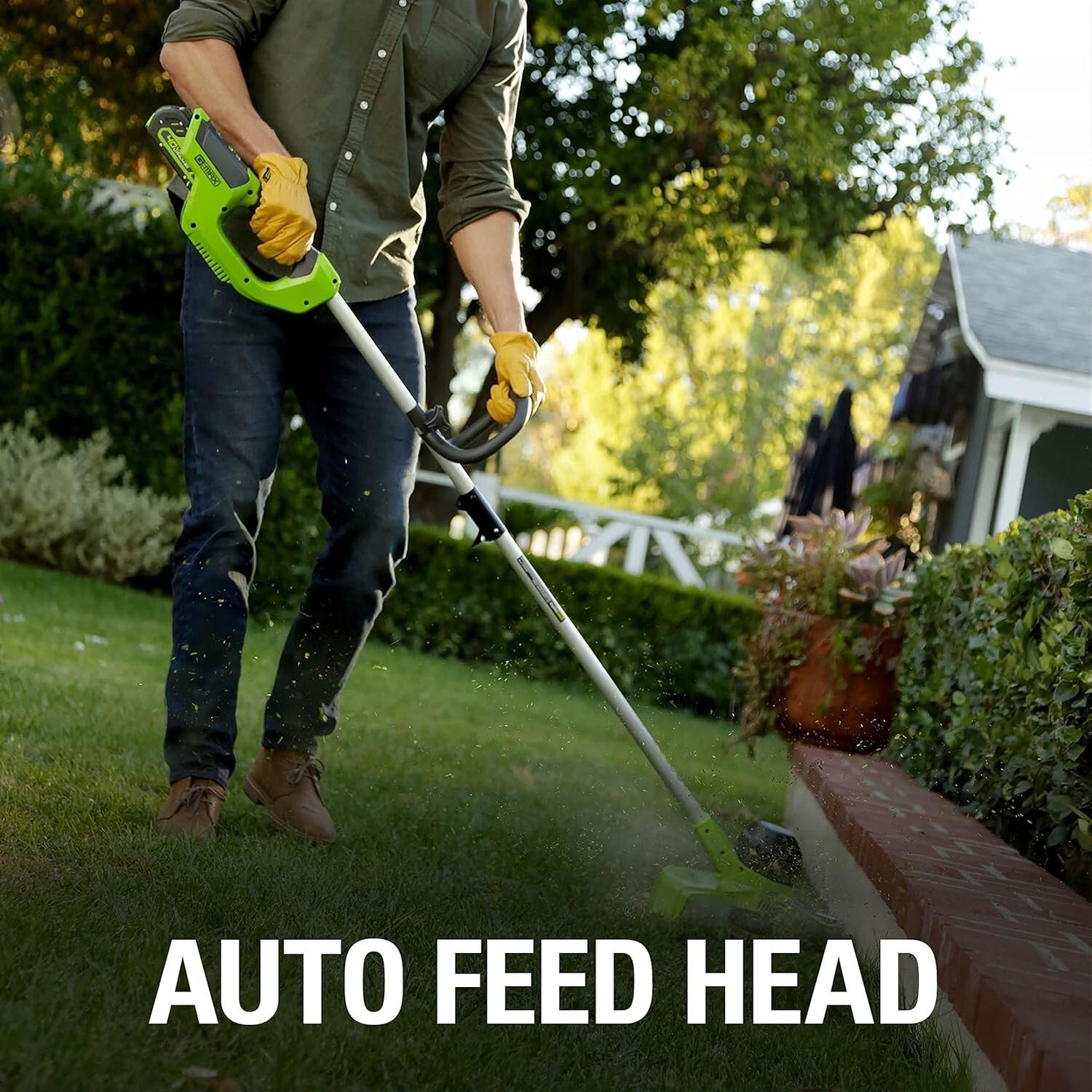 Battery Powered 12" String Trimmer with 2.0Ah Battery - Easy Lawn Maintenance