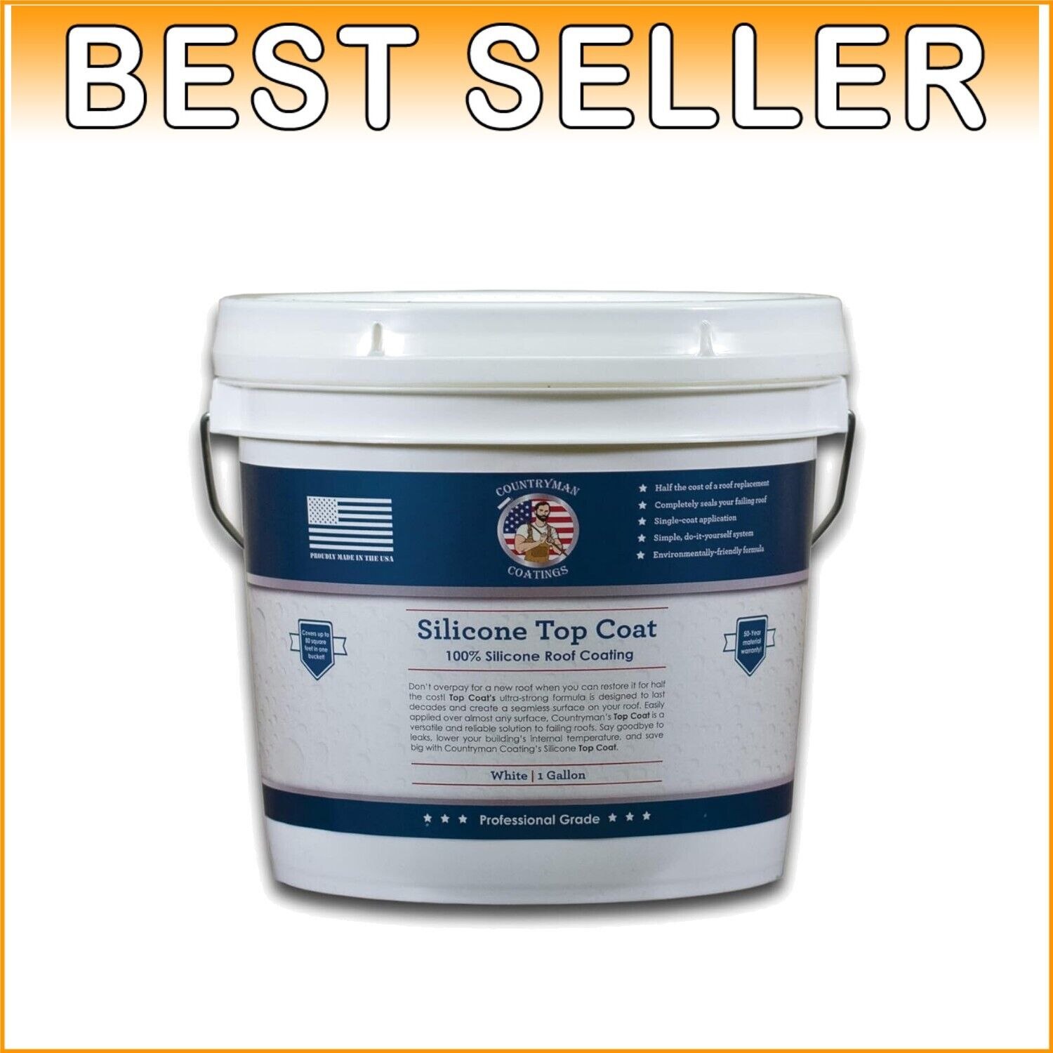 Compact 100% Silicone Roof Coating - Easy Application, High UV Reflectivity