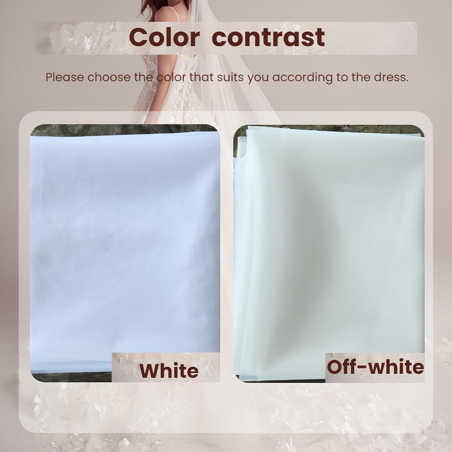 Lightweight Beaded Edge Bridal Veil - 1 Tier Fingertip Style for Elegant Brides