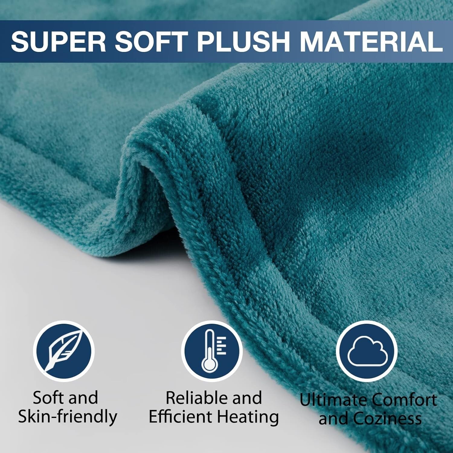 Electric Heating Pad 26"x35" for Neck, Shoulders & Back Pain Relief - Dark Green