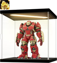 Load image into Gallery viewer, Square Acrylic Display Case with LED and Stackable Design for Collectibles, 9.8"