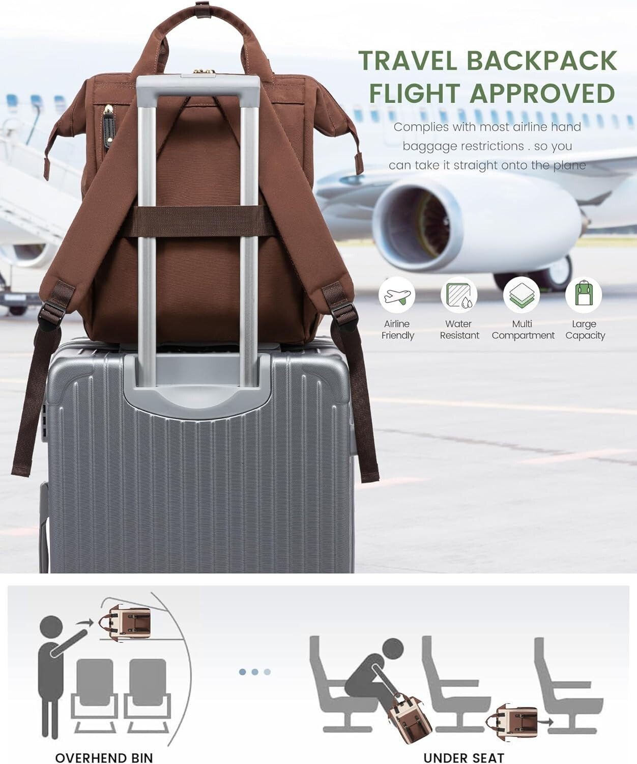 Versatile 15.6 Inch Laptop Backpack for Women - Perfect for College & Commute