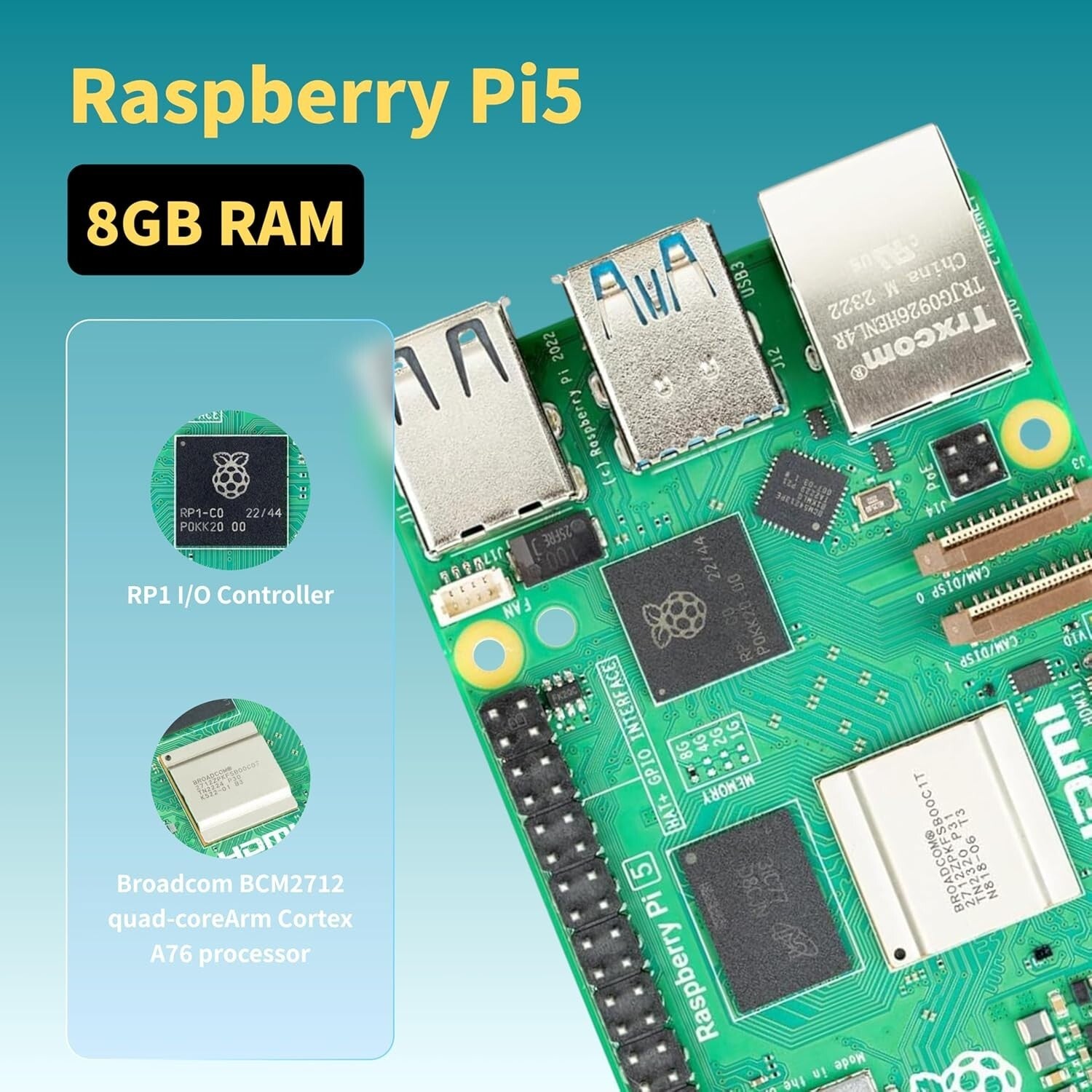 Ultimate Raspberry Pi 5 Bundle: 8GB RAM, 128GB OS, & Durable Aluminum Case