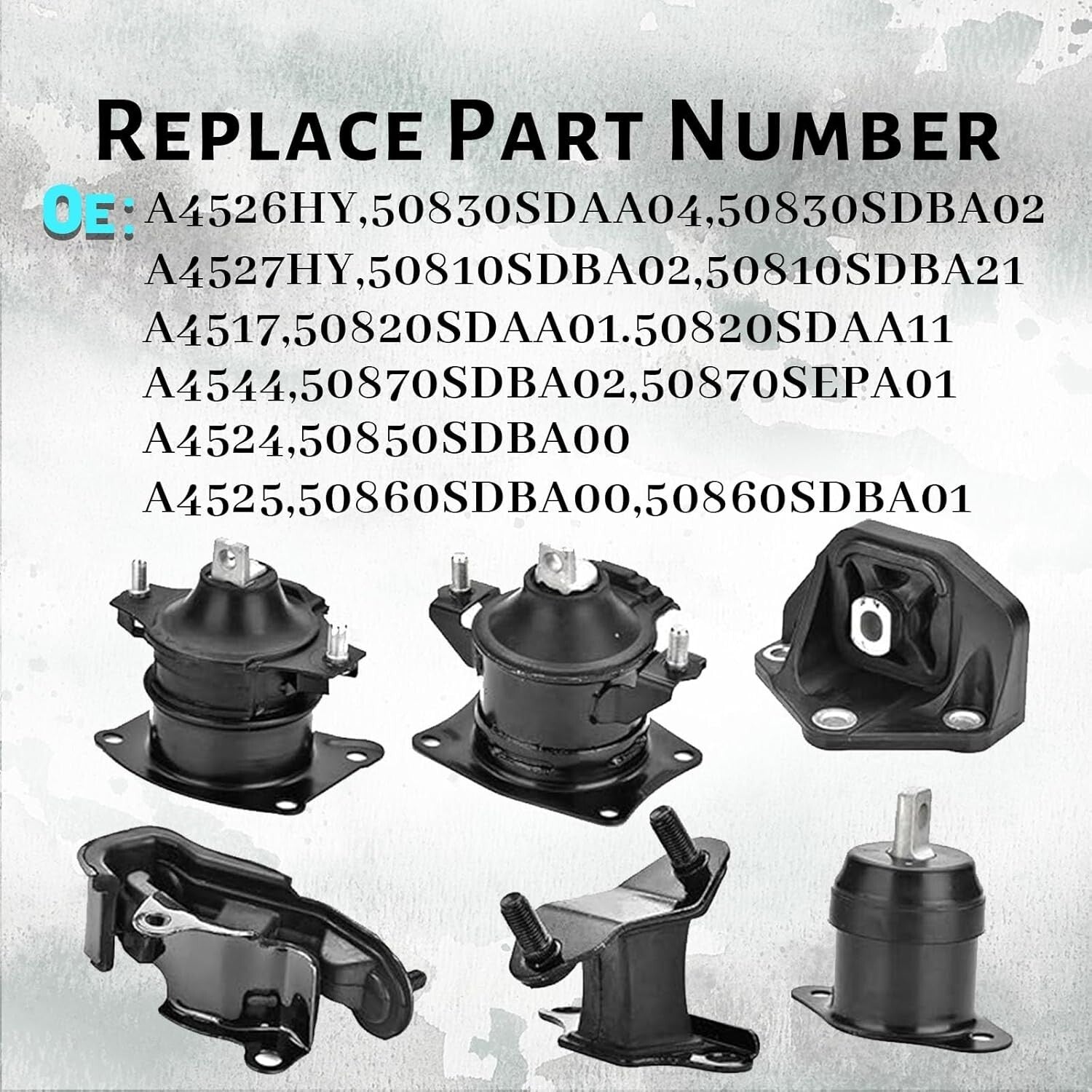 6-Piece Mounts Set - Reliable Replacement for 2003-2007 Honda Accord 3.0L V6