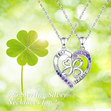 Load image into Gallery viewer, Charming Best Friend Necklaces in Sterling Silver with Heart and Gemstone Detail