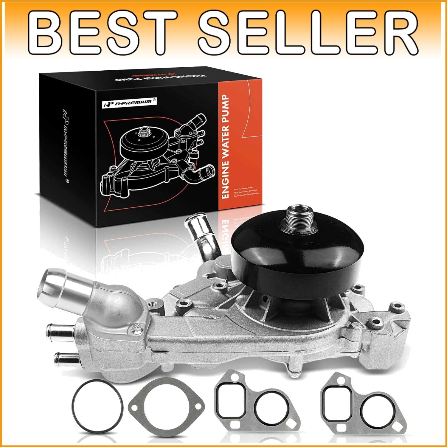 Engine Water Pump with Thermostat & Gasket for Chevy GMC Cadillac 4.8L-6.0L
