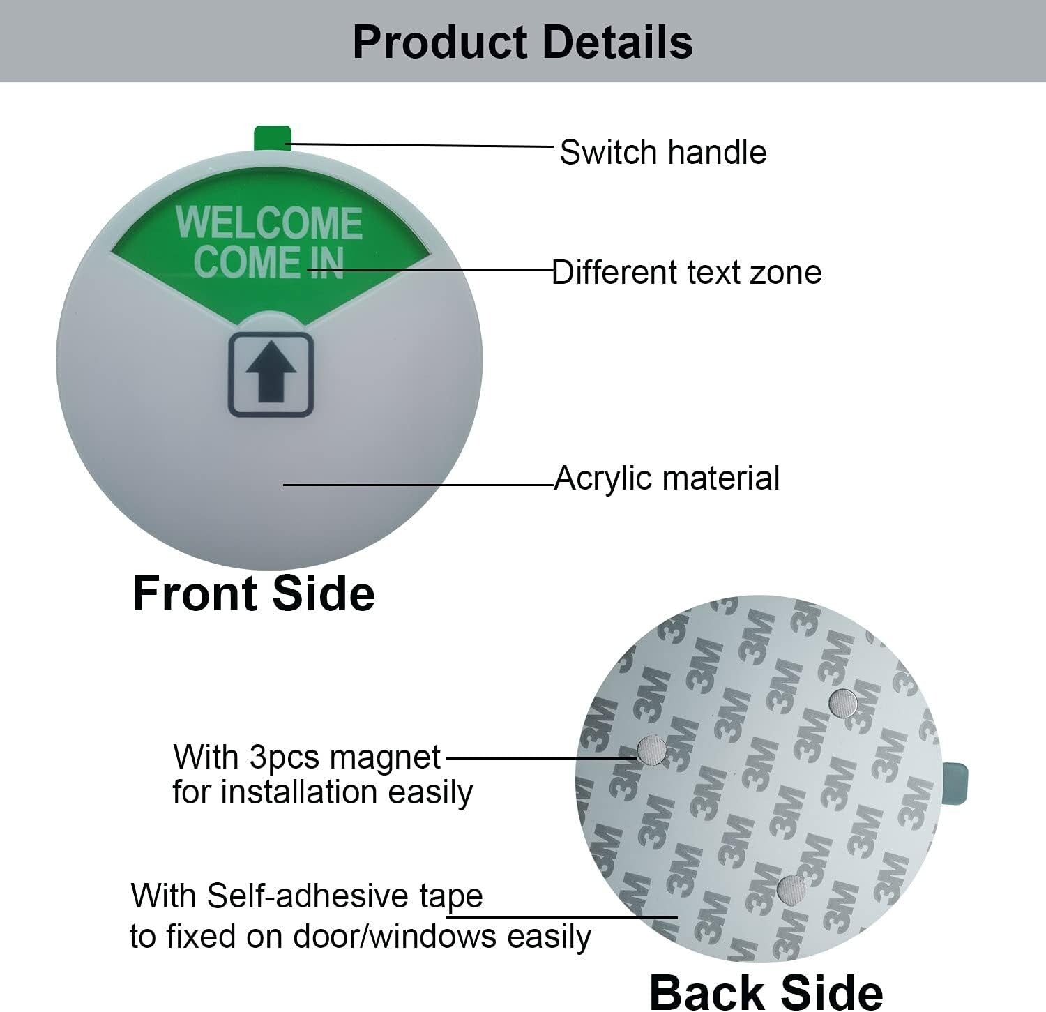 6-Pack Acrylic Privacy Signs: Welcome, In a Meeting, Out of Office - Easy Mount