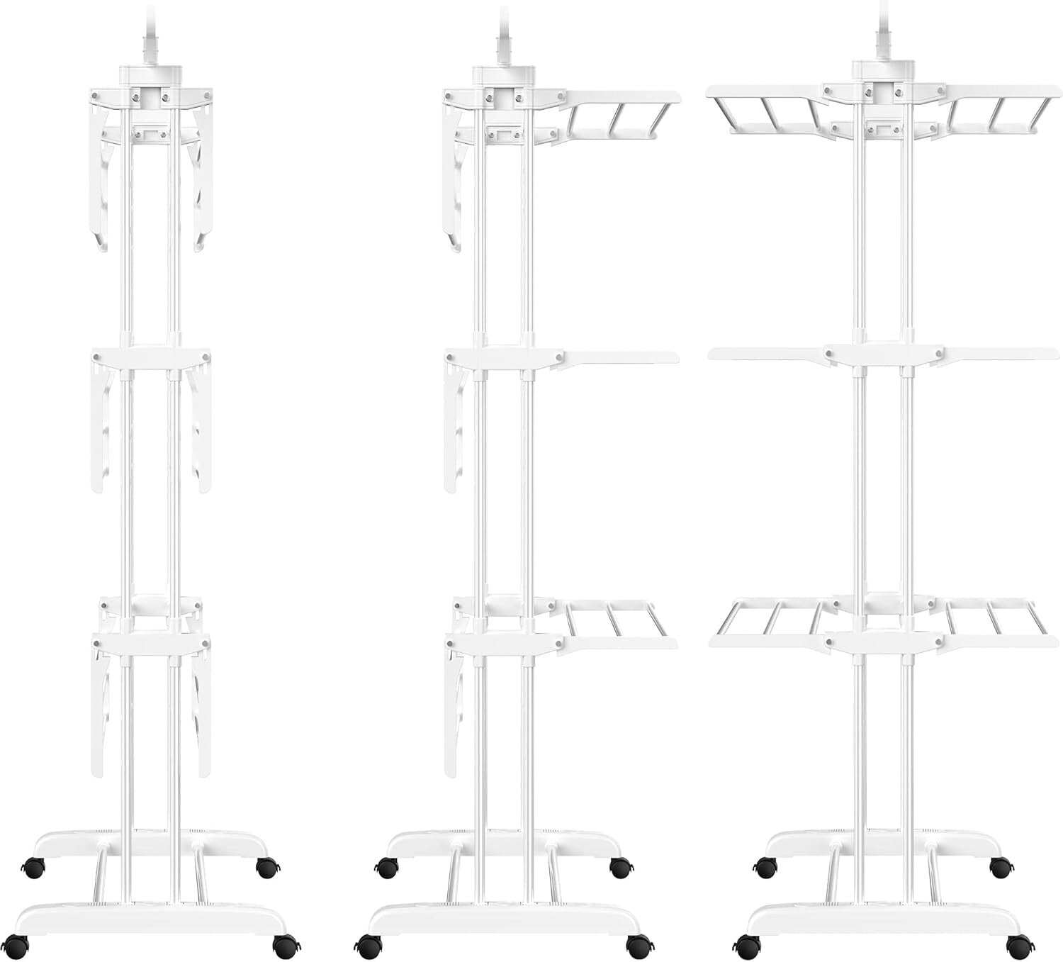4-Tier Clothes Drying Rack with Castors - Stable, Rust-Resistant, and Durable