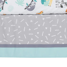 Load image into Gallery viewer, Mighty Jungle 3-Piece Crib Bedding Set - Colorful Animal Print Nursery Decor