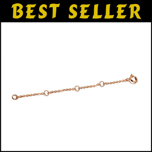Durable 14K Gold Chain Extender - 4 Inch Adjustable Length for Necklaces & More