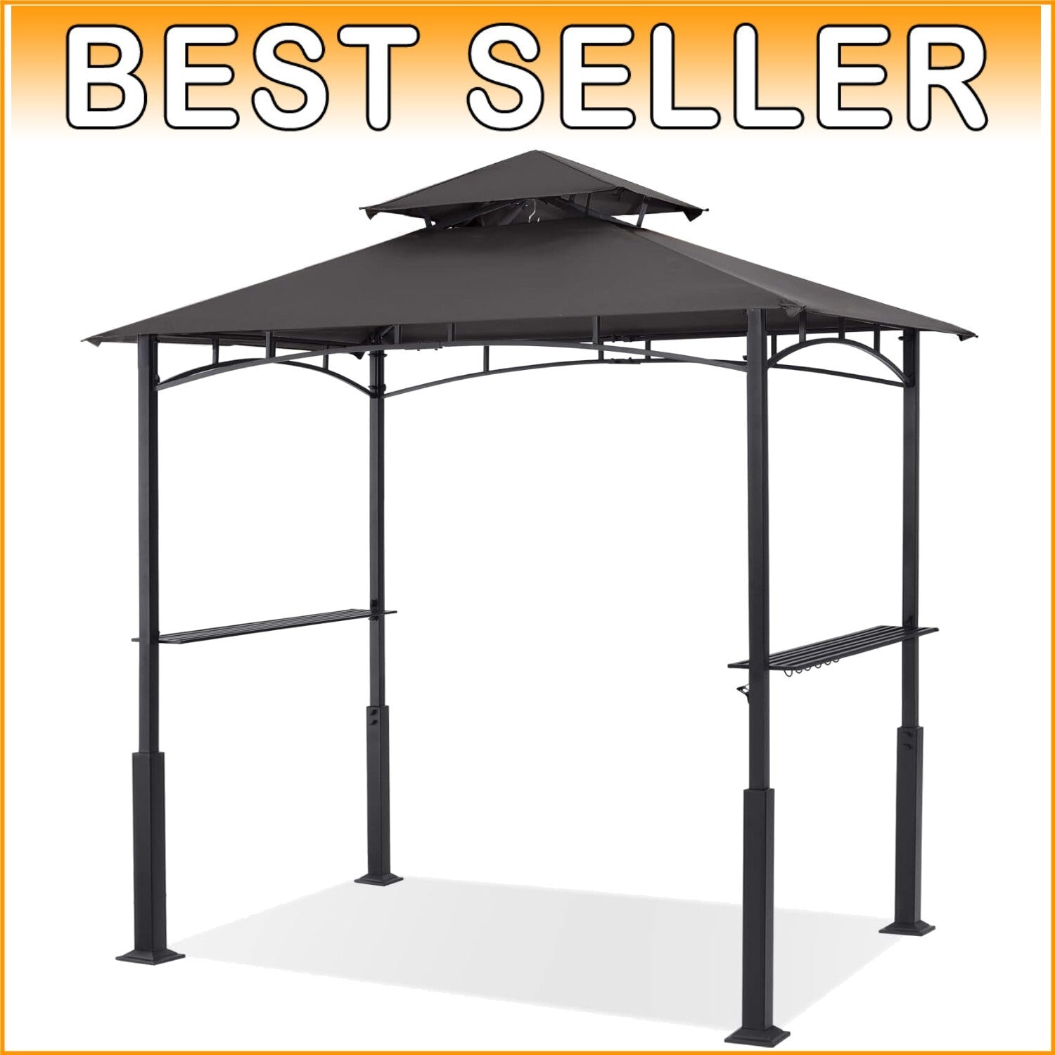 Durable 8x5 Grill Canopy Shelter with LED Light for Stylish Outdoor Cooking
