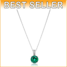 Load image into Gallery viewer, Stylish Created Emerald Birthstone Pendant Necklace 18" - Perfect Gift Idea
