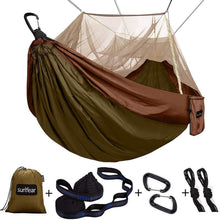 Load image into Gallery viewer, Compact Portable 2-Person Hammock with Setup Tools - Ideal for Outdoor Fun