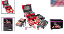 Load image into Gallery viewer, Beginner's All-in-One Makeup Case - 45 Eyeshadows, Lip Gloss &amp; Brushes Included