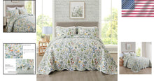 Load image into Gallery viewer, Exquisite Quilted King Bedspread Set - Lightweight Microfiber Floral Coverlet