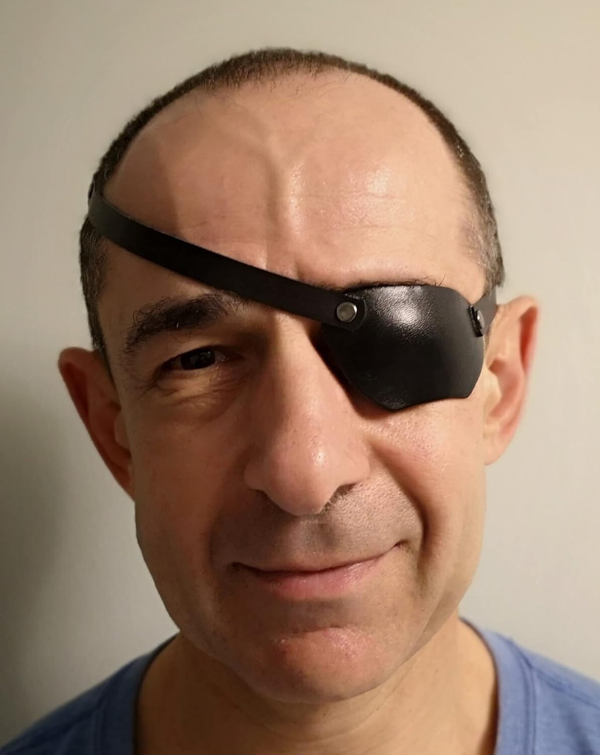 Handmade Real Leather Eye Patch for the Left Eye - Adjustable Comfort Solution