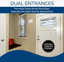 Load image into Gallery viewer, Classic White Textured Wired Doorbell with Unique Chime Tones for Two Doors