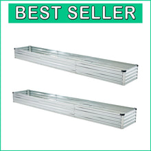 Load image into Gallery viewer, Stylish 10x2x1ft Galvanized Patio Planter - Ideal for Vegetables and Succulents