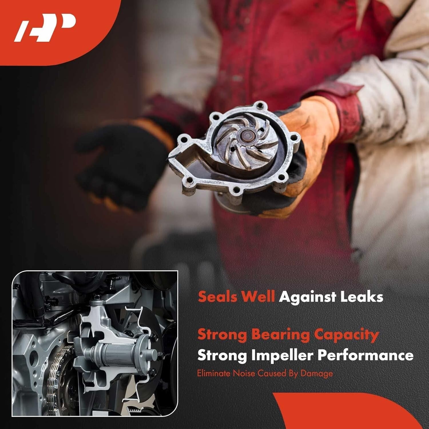 Engine Water Pump with Thermostat & Gasket for Chevy GMC Cadillac 4.8L-6.0L