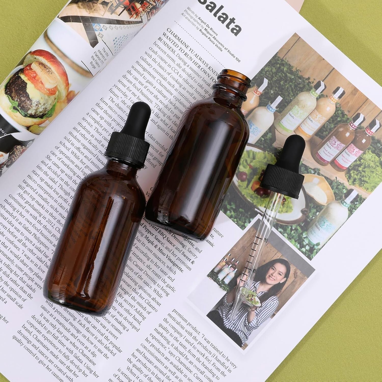 48 Pack of 2oz Amber Glass Bottles with Precise Droppers - Multi-Purpose Use