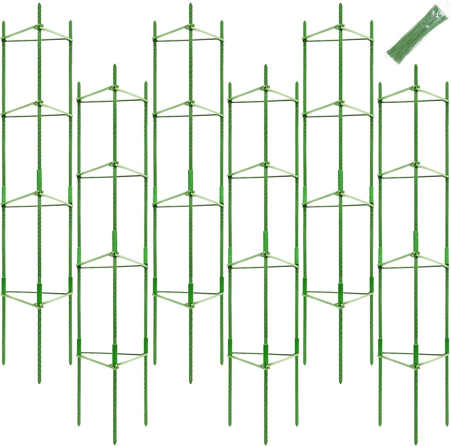 Customized 6-Pack Tomato Plant Supports - Tall Garden Stakes for Healthy Growth