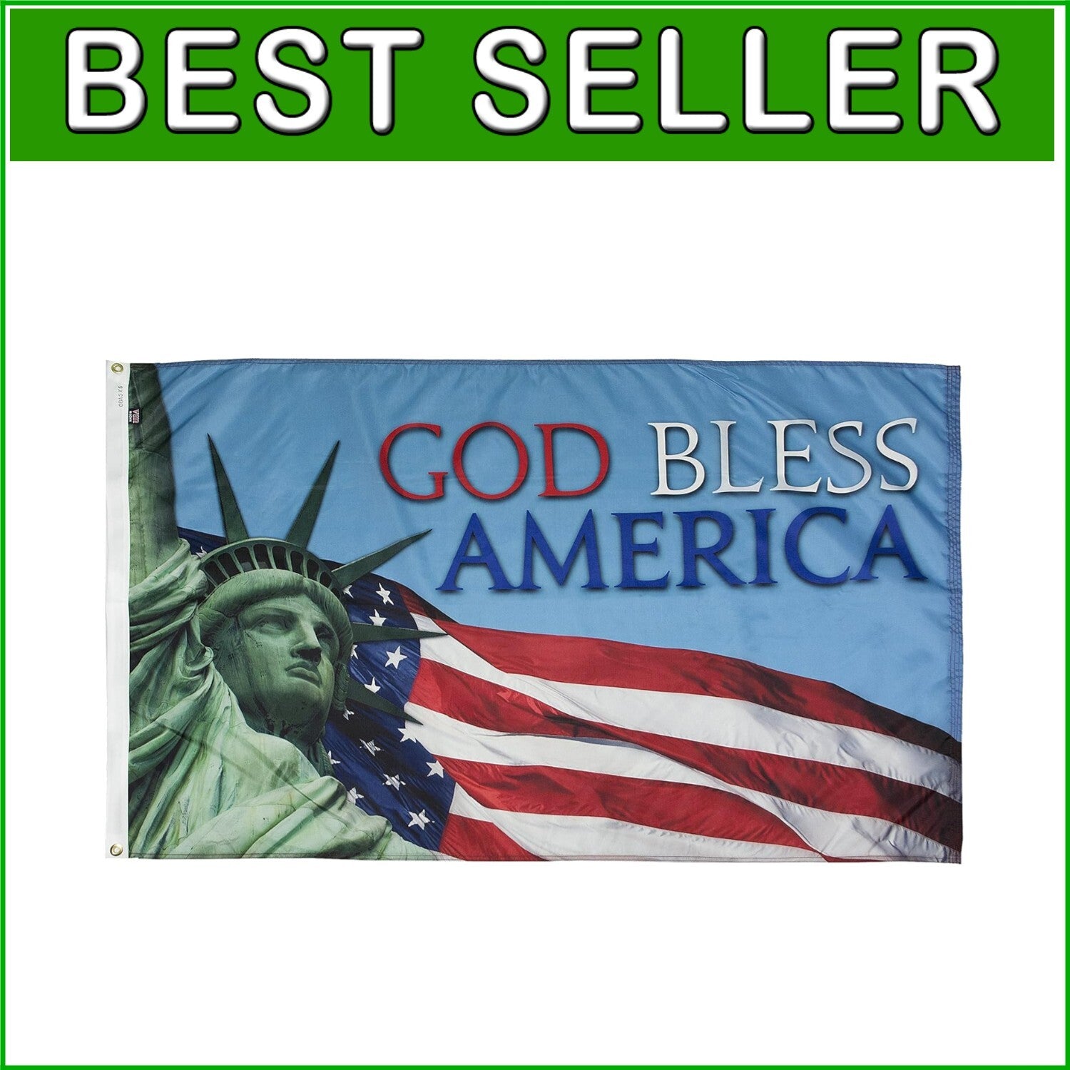 Heavy-Duty 3x5 Nylon Flag - God Bless America, Perfect for Outdoor Display