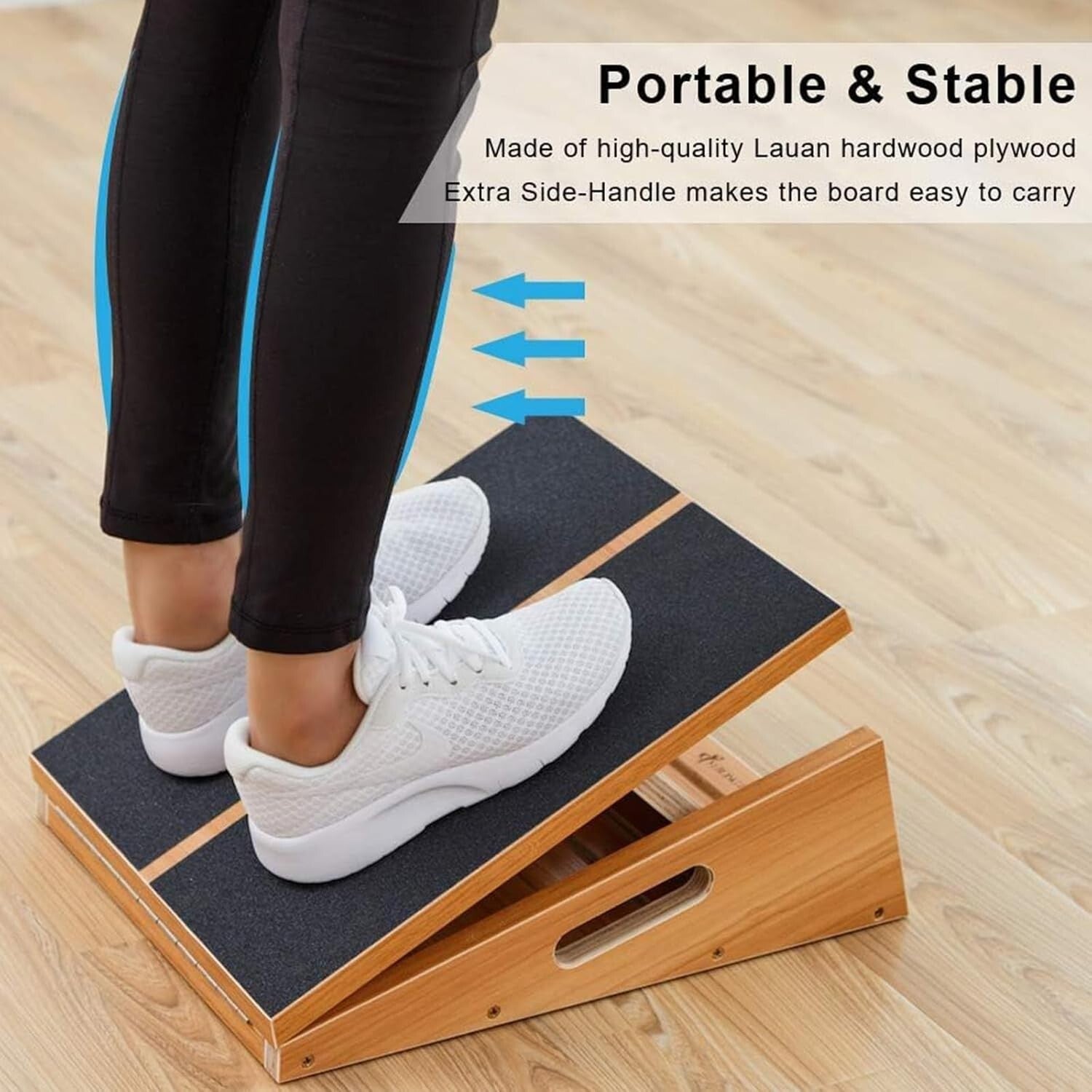 Multi-Functional Wooden Stretch Board with Anti-Slip Surface & Adjustable Angle
