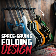 Load image into Gallery viewer, Compact Folding Guitar Stand for 7 Instrument Storage - Ideal for Travel