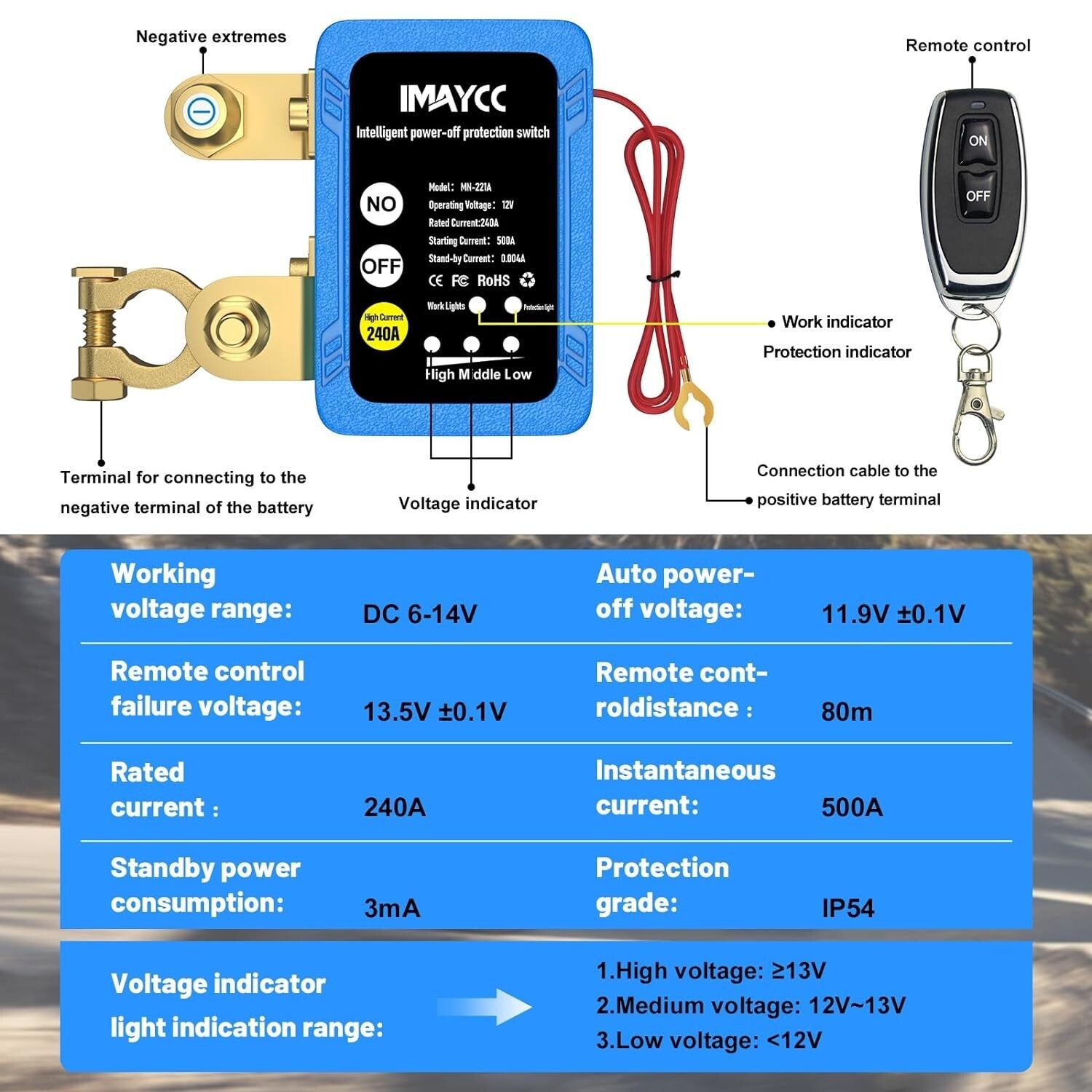 Innovative Remote-Controlled Battery Disconnect Switch – 240A for Auto, RV, Boat