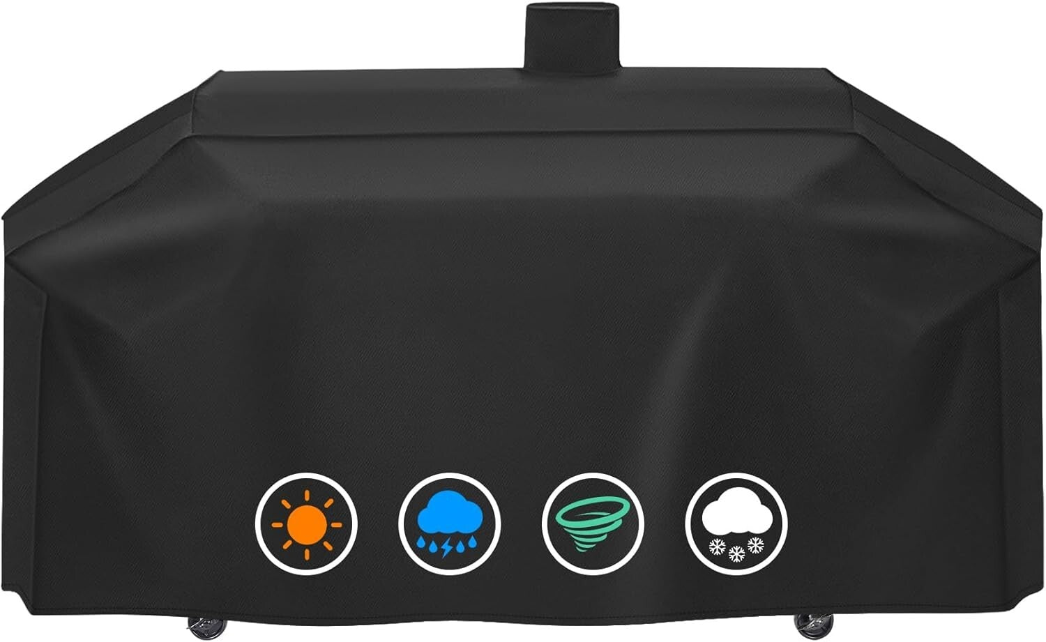 Secure-Fit Heavy-Duty Black Grill Cover for 4in1 Combo Grills - 79" Dimensions