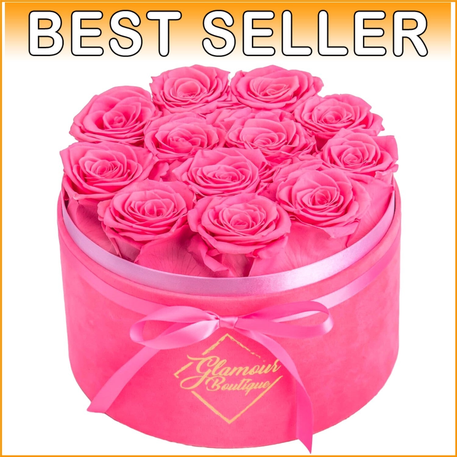 Beautiful Preserved Rose Bouquet in Velvet White Box - Gift of Lasting Love