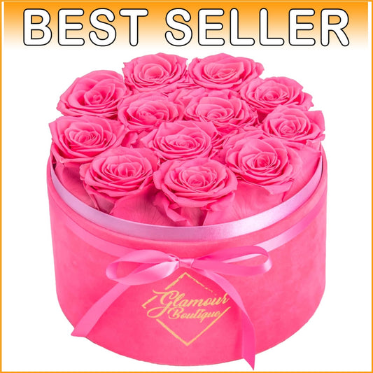 Beautiful Preserved Rose Bouquet in Velvet White Box - Gift of Lasting Love